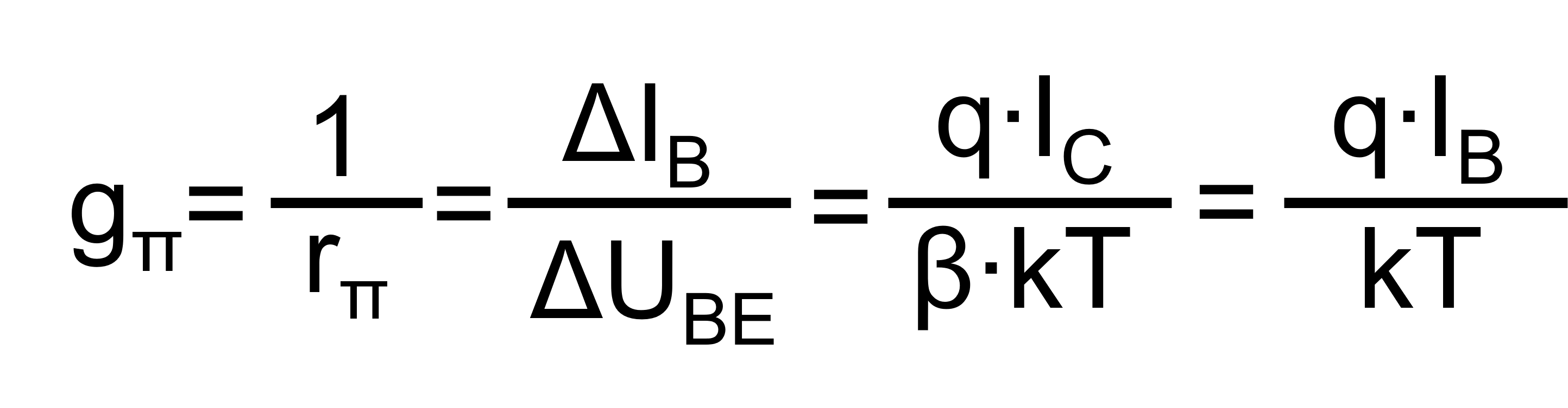 Das Bild zeigt die Formel zur Berechnung des Eingangsleitwert im Kleinsignal-Ersatzschaltbild des Bipolartranistor