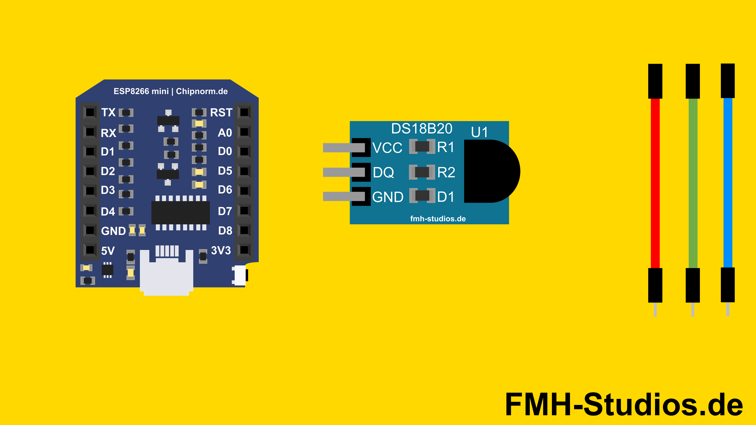 Mikrocontroller - ESP8266 - Tutorial - Temperatursensor - Temperatur - DS18B20 - Übersicht