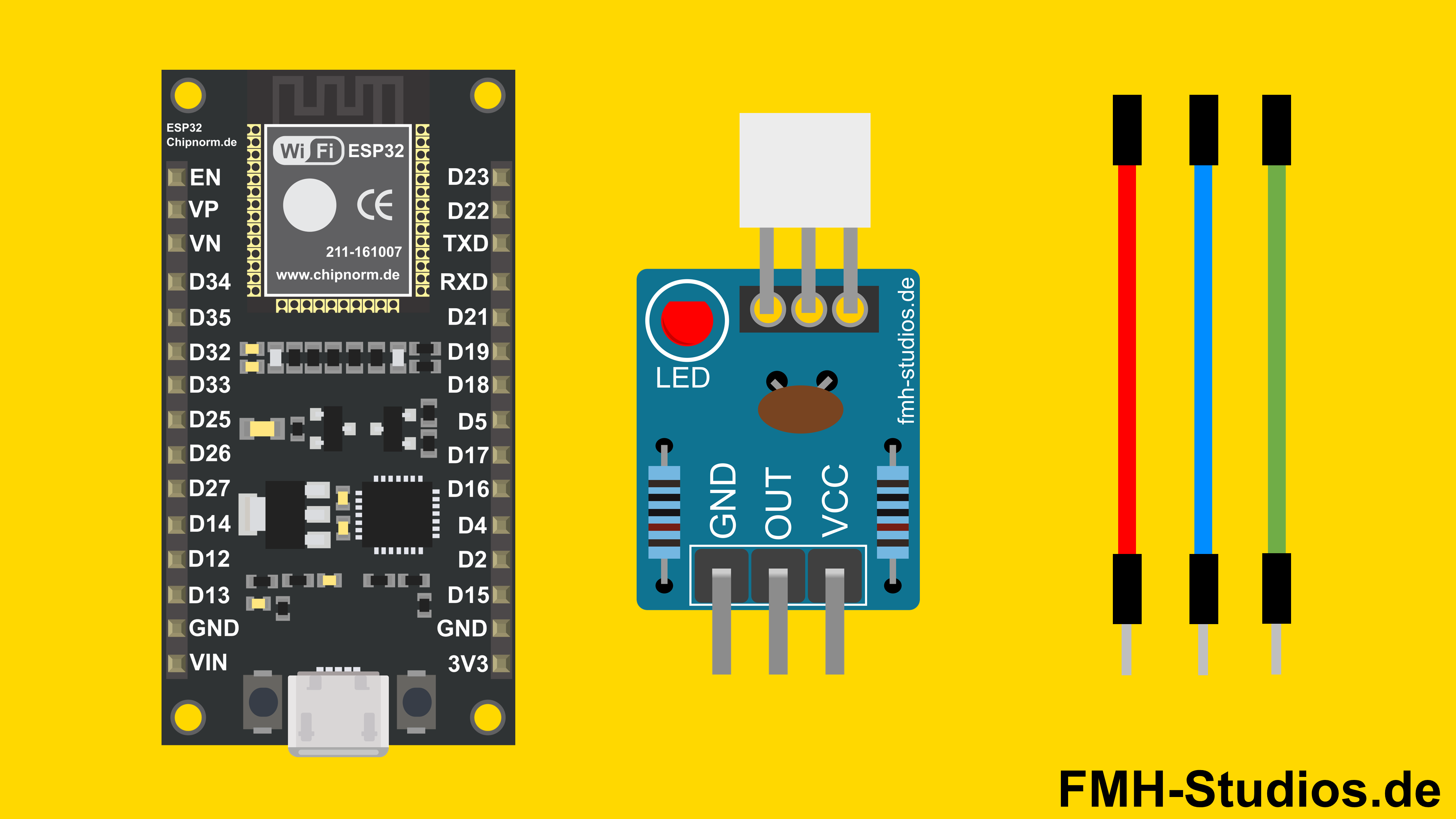 Mikrocontroller - ESP32 - Laserempfänger - Tutorial - Lasererkennung - Lichtsensor - Lichtschranke - Optischer Sensor - Sensorik - Digitaler Sensor - Lichtdetektor - Erkennung - Laser - Empfänger - Übersicht - Bauteile - Komponentenliste - Material